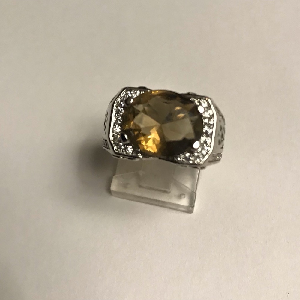 Smokey Topaz 925 Stamped Sterling Silver Ring